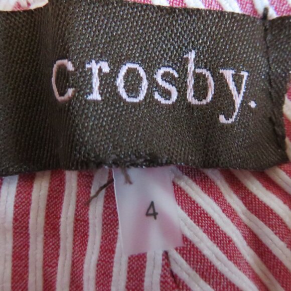 crosby Red & White Stripe Shorts Size 4 (K557) - Picture 5 of 6